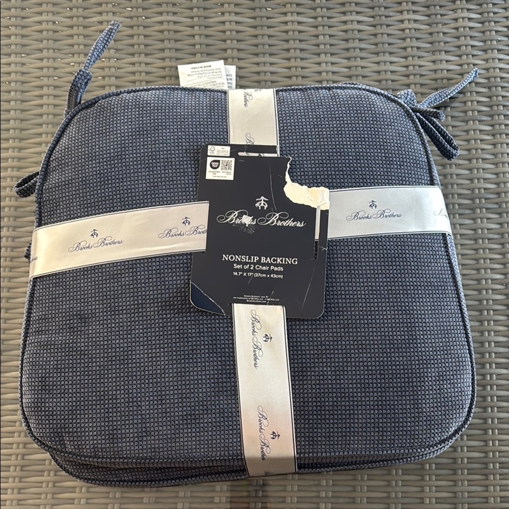 Brooks Brothers Dark Blue Chair Cushions set of 2